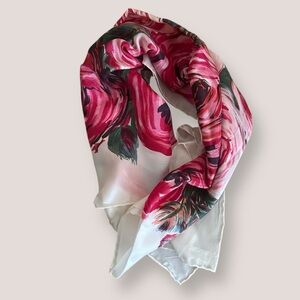Beautiful Rose Floral Silky Scarf